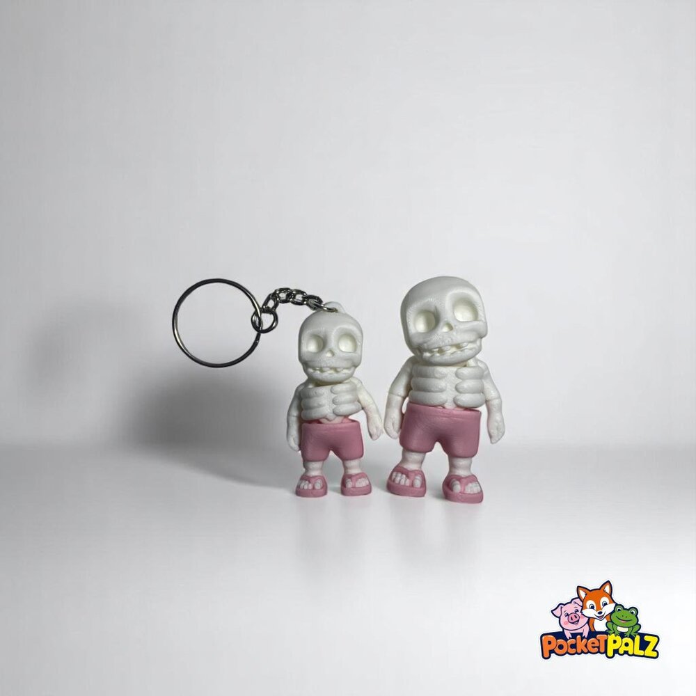 3D Printed Articulated Summertime Skeleton Fidget Toy and Keychain